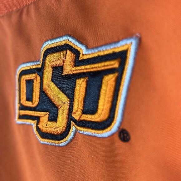 🏈🏀⚾️ Vintage OKLAHOMA STATE COWBOYS Polyester Pullover Windbreaker Jacket - XL - Picture 10 of 12